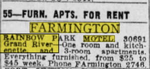 Park Motel (Rainbow Park Motel) - Jan 1954 Ad (newer photo)